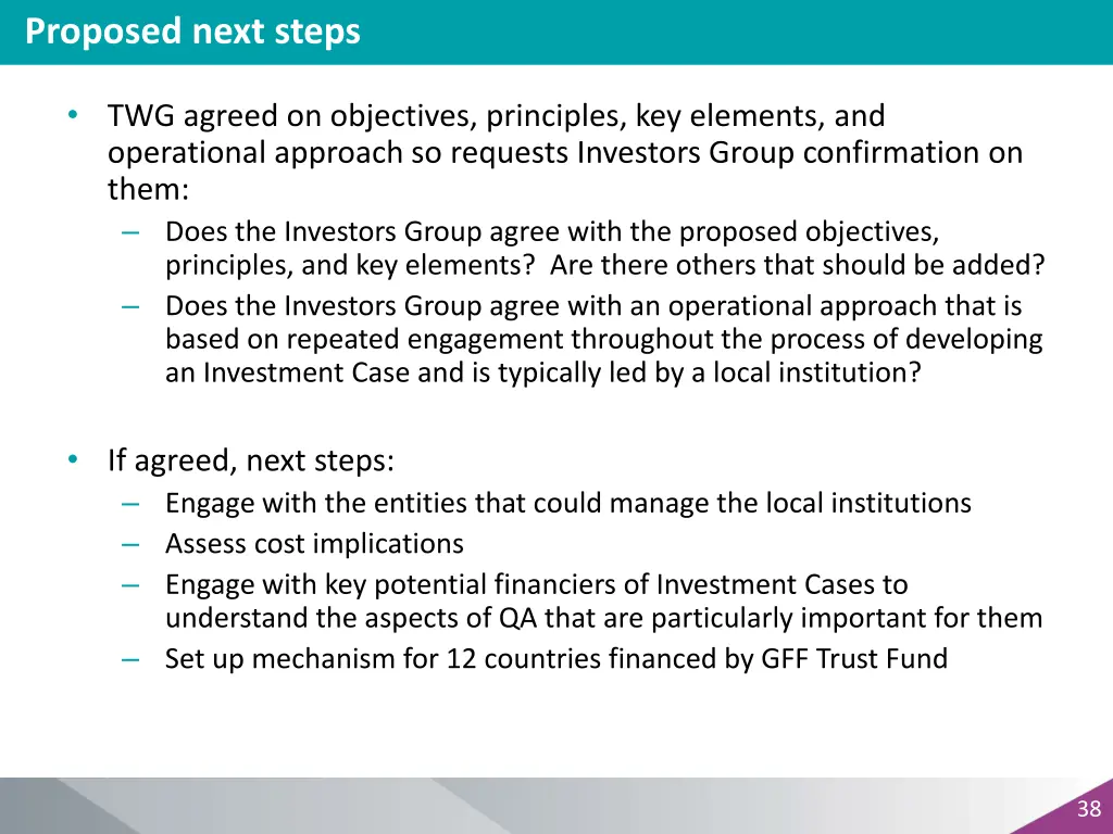 proposed next steps