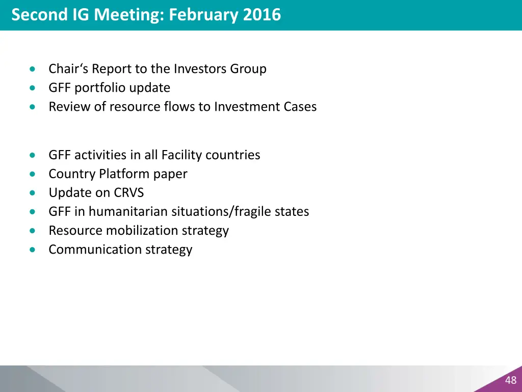 second ig meeting february 2016