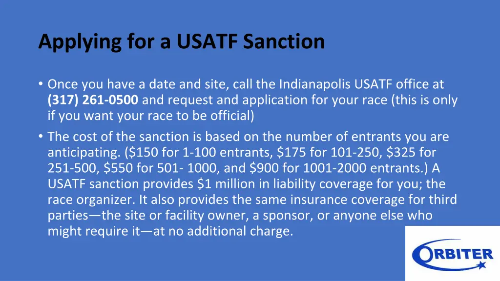 applying for a usatf sanction