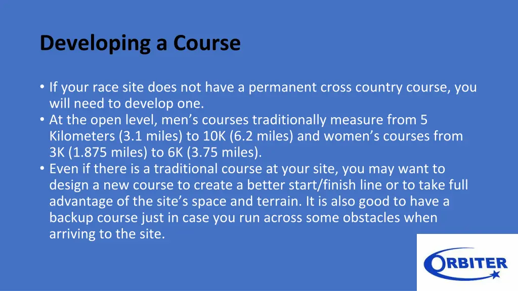 developing a course