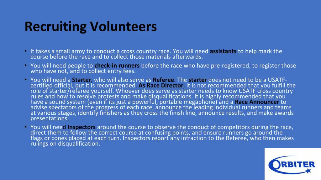 recruiting volunteers