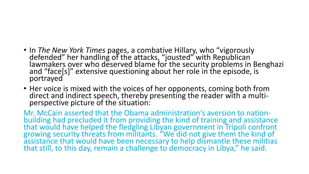 in the new york times pages a combative hillary