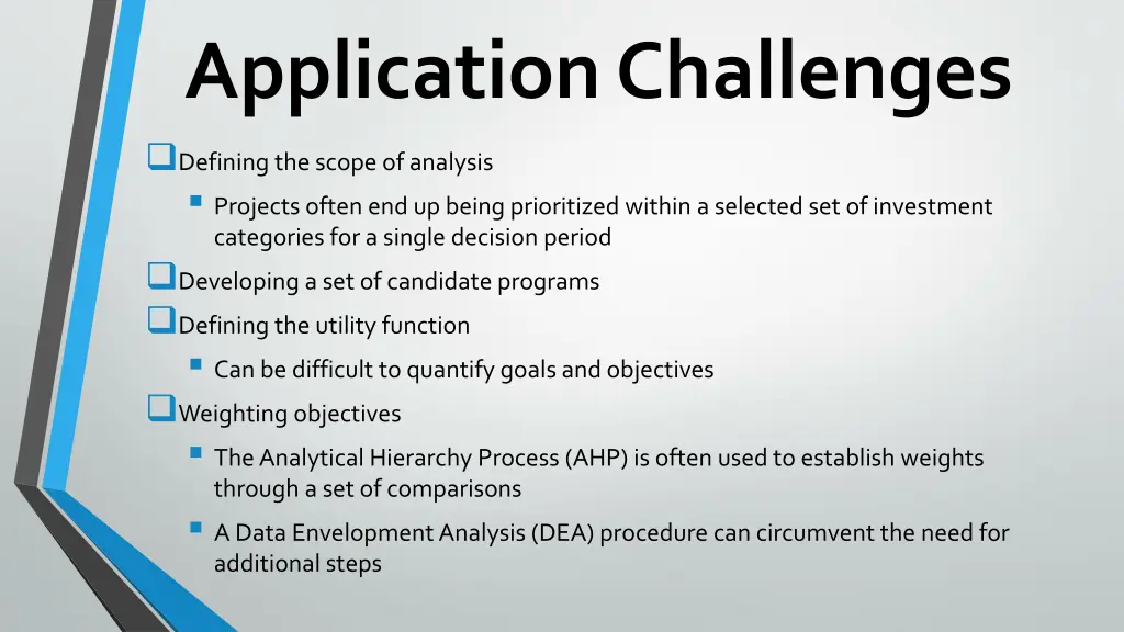 application challenges defining the scope