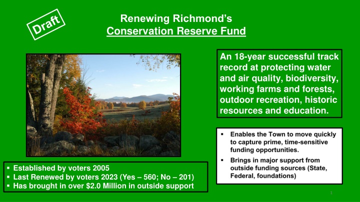 renewing richmond s conservation reserve fund