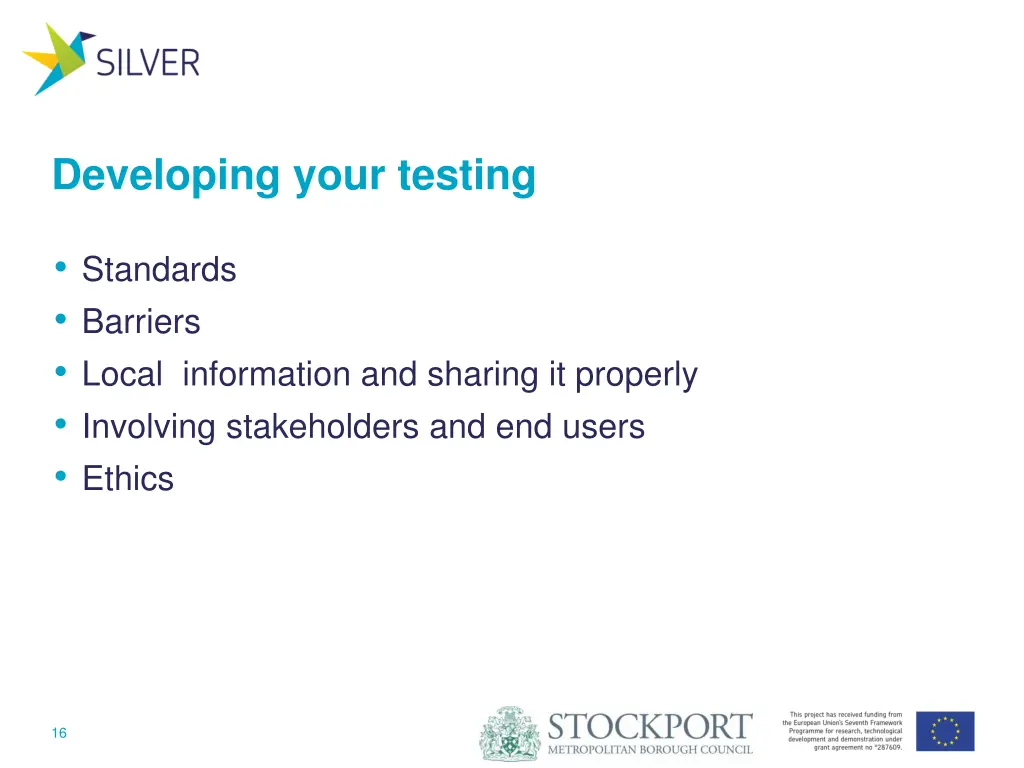 developing your testing