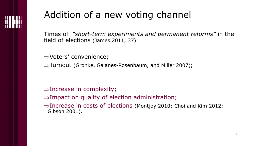 addition of a new voting channel 1