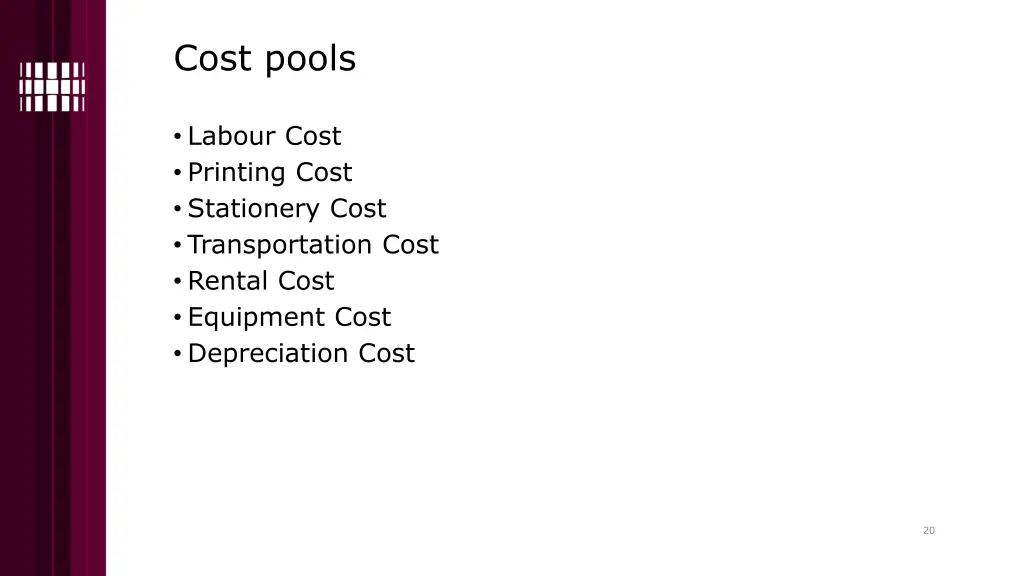 cost pools