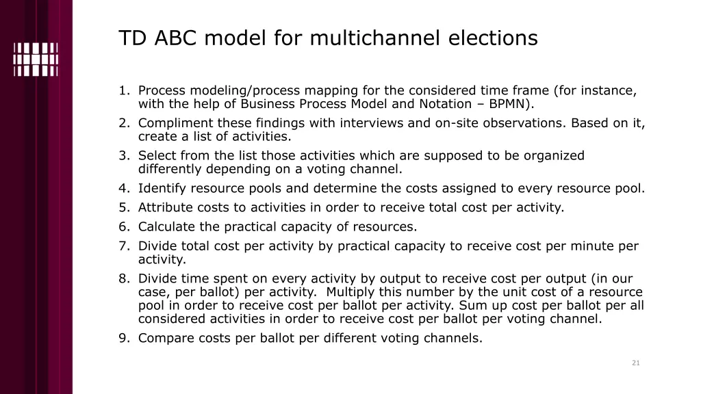 td abc model for multichannel elections