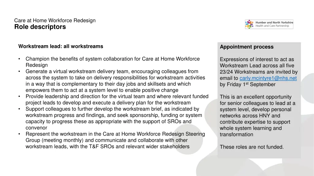 care at home workforce redesign role descriptors 1