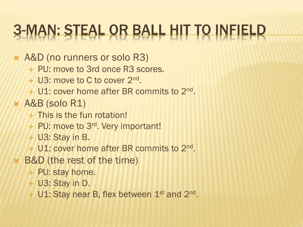 3 man steal or ball hit to infield