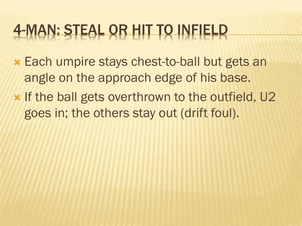 4 man steal or hit to infield