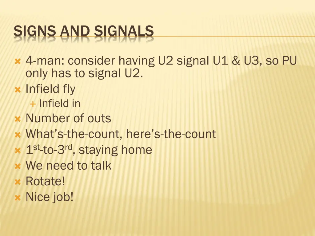 signs and signals