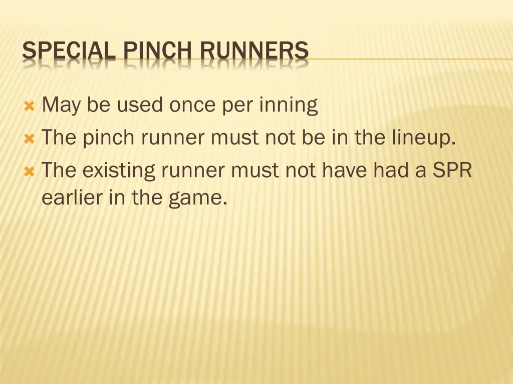 special pinch runners