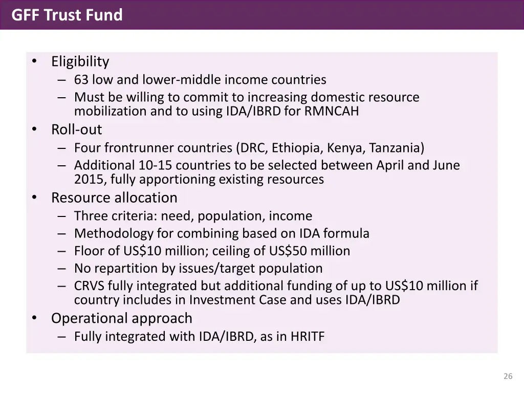 gff trust fund