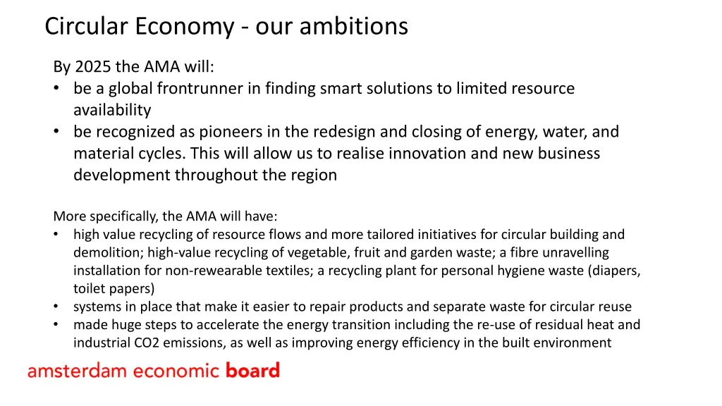 circular economy our ambitions