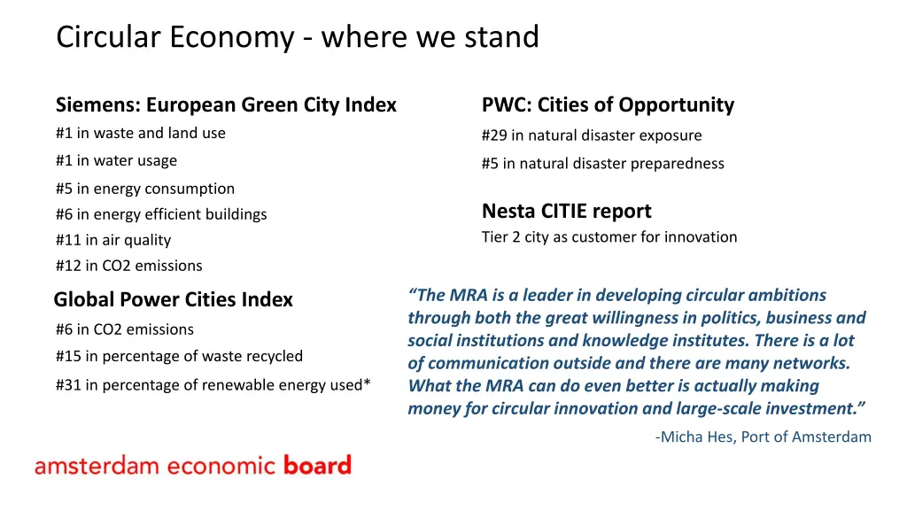 circular economy where we stand