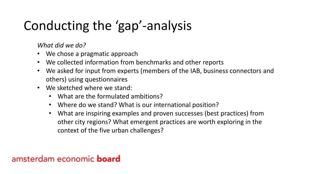 conducting the gap analysis