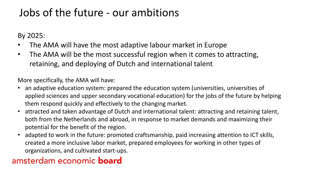 jobs of the future our ambitions