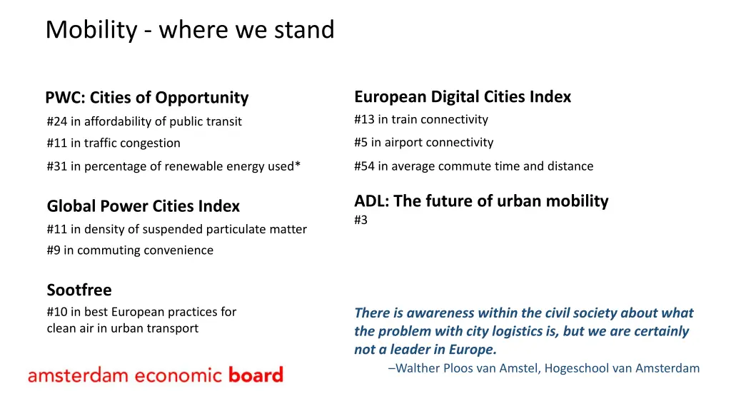 mobility where we stand