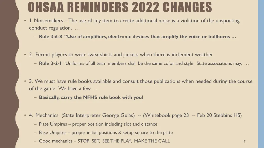 ohsaa reminders 2022 changes 1 noisemakers