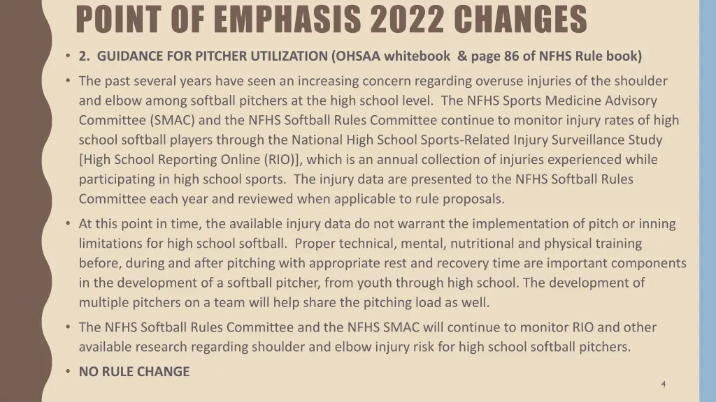 point of emphasis 2022 changes 2 guidance