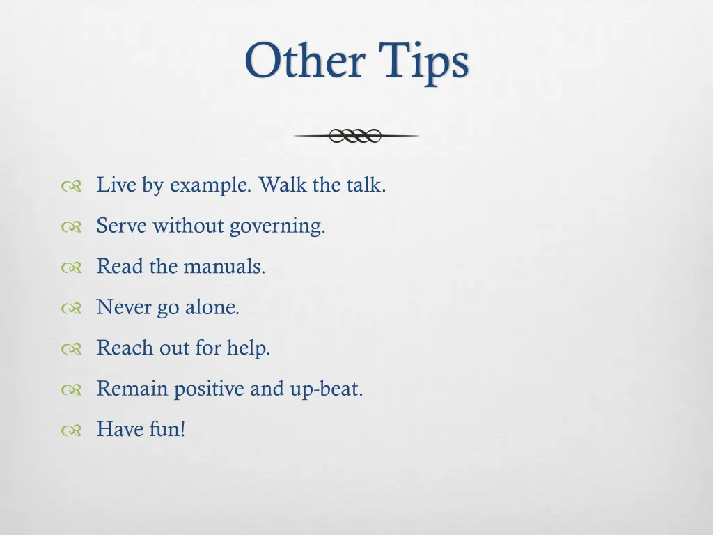 other tips