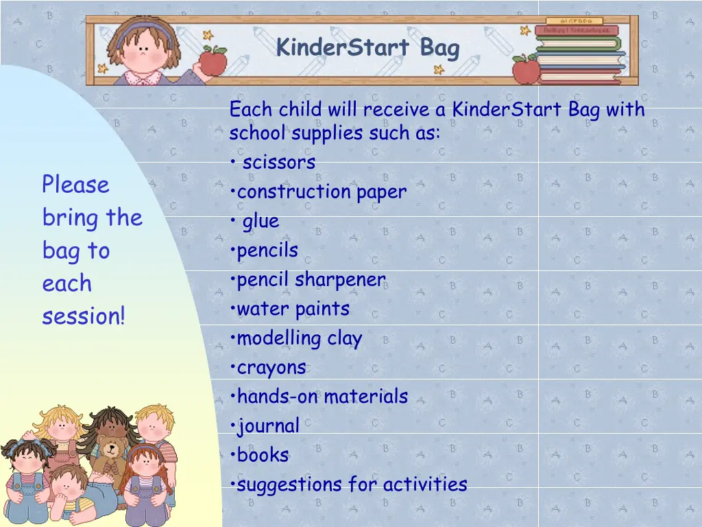 kinderstart bag 1