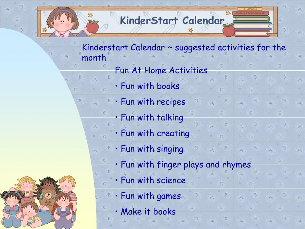 kinderstart calendar