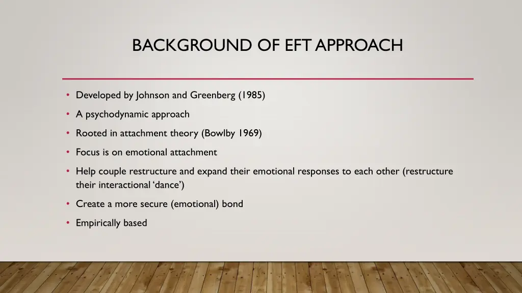 background of eft approach