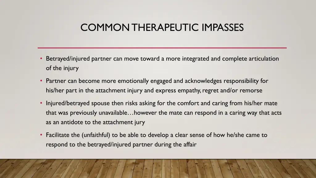 common therapeutic impasses 1