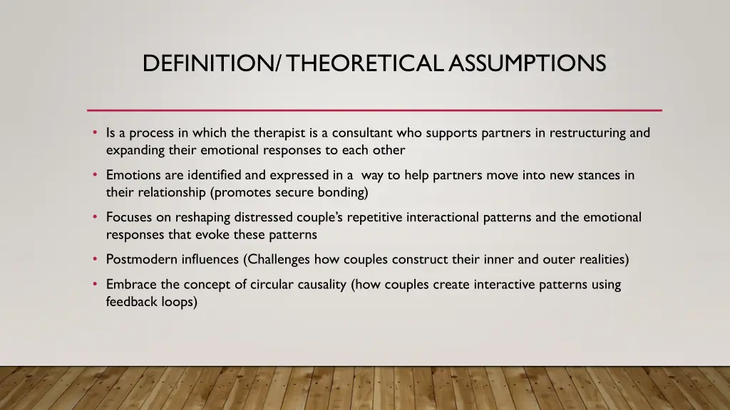 definition theoretical assumptions