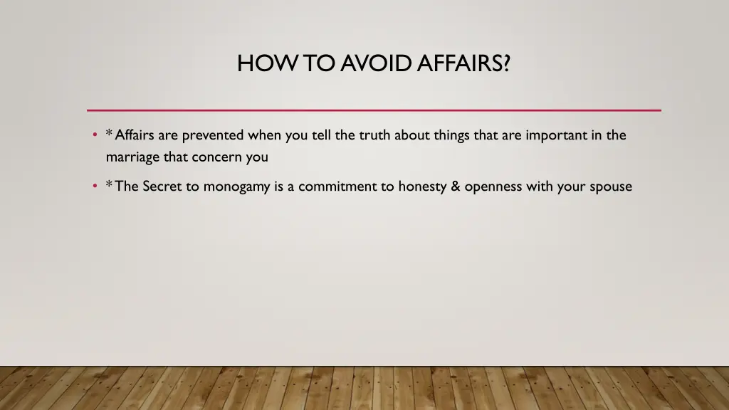 how to avoid affairs