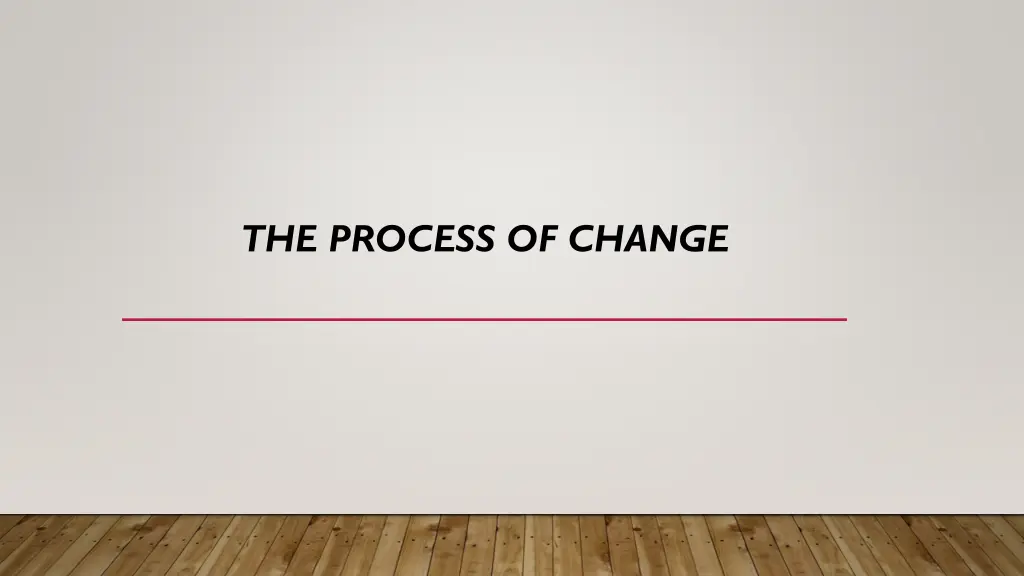 the process of change