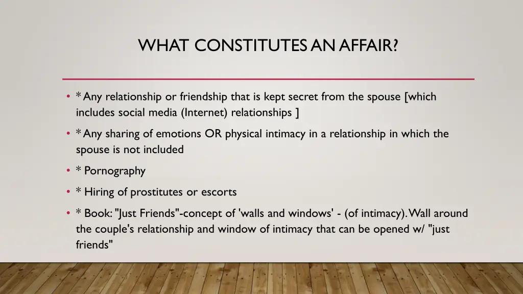 what constitutes an affair