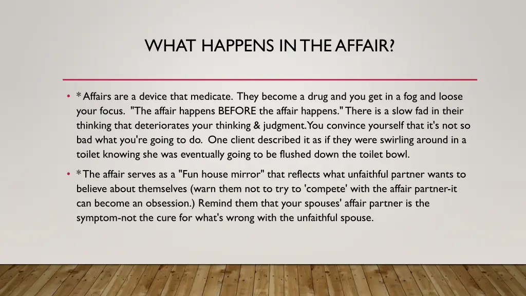 what happens in the affair