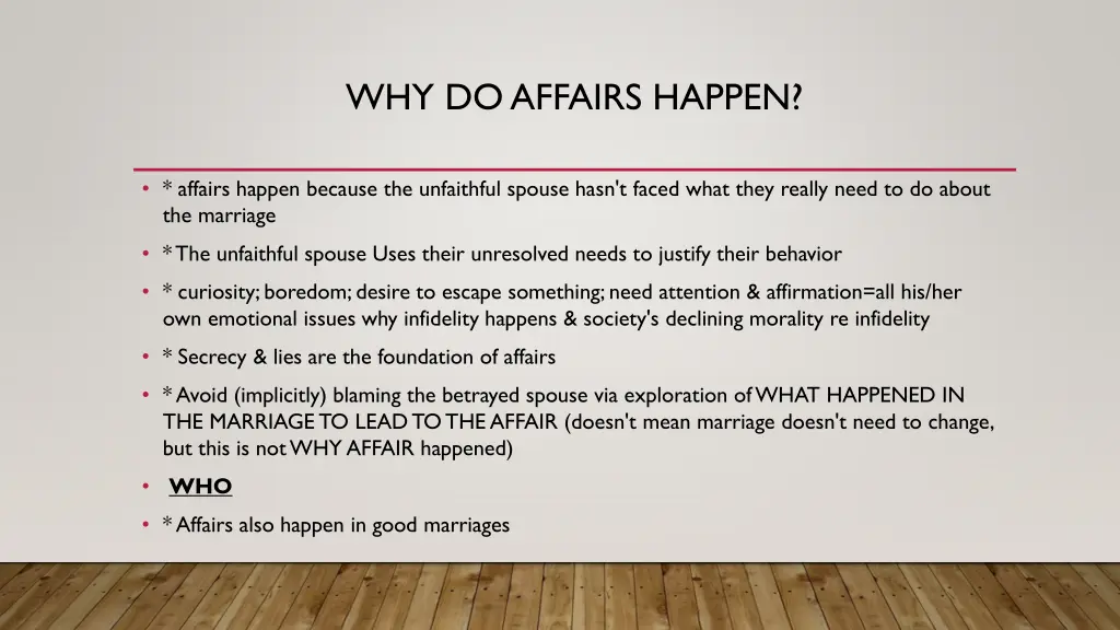 why do affairs happen