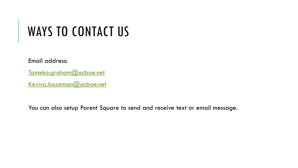 ways to contact us