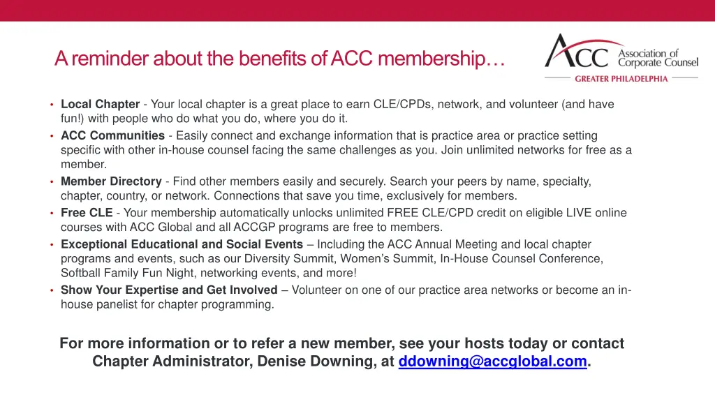 a reminder about the benefits of acc membership