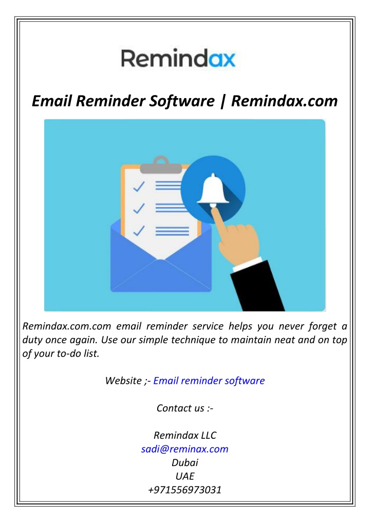 email reminder software remindax com