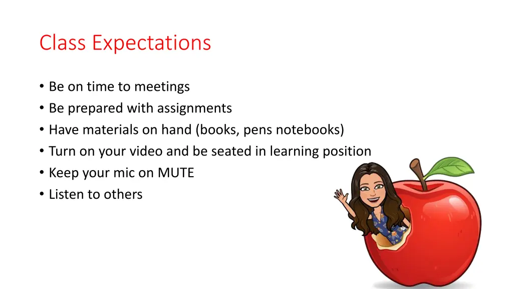 class expectations