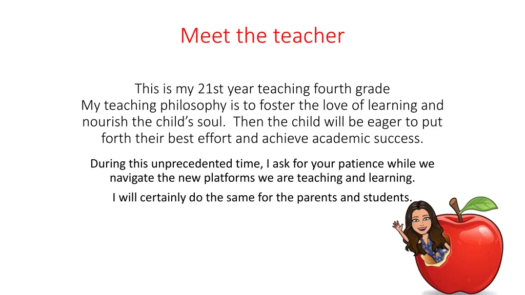 meet the teacher