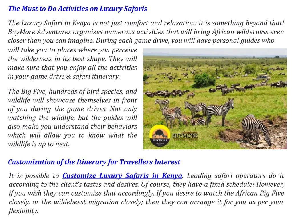 the must to do activities on luxury safaris