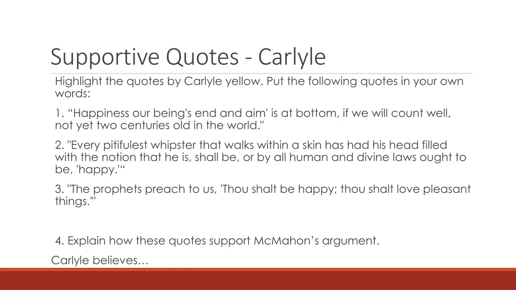 supportive quotes carlyle highlight the quotes