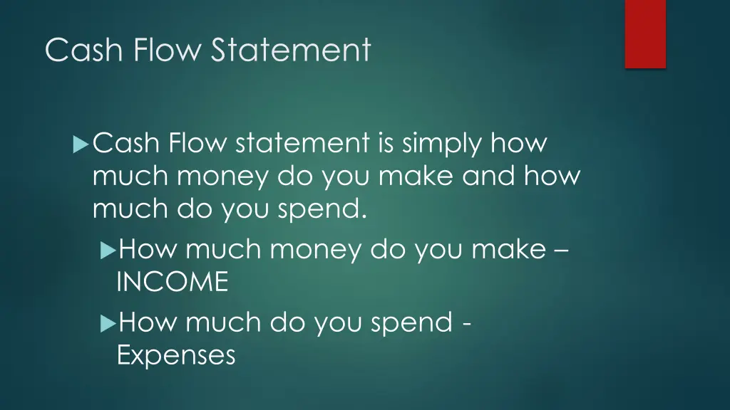 cash flow statement