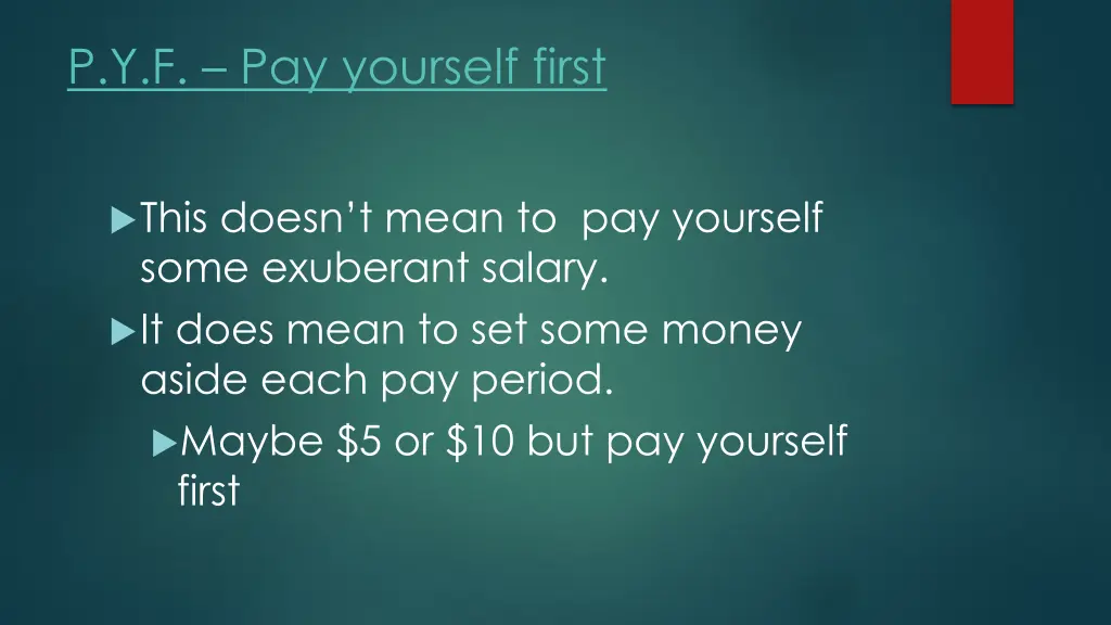 p y f pay yourself first