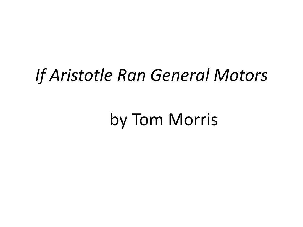 if aristotle ran general motors