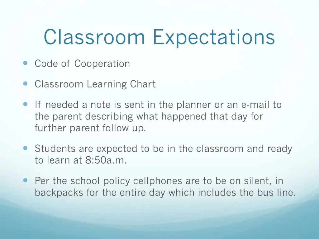 classroom expectations