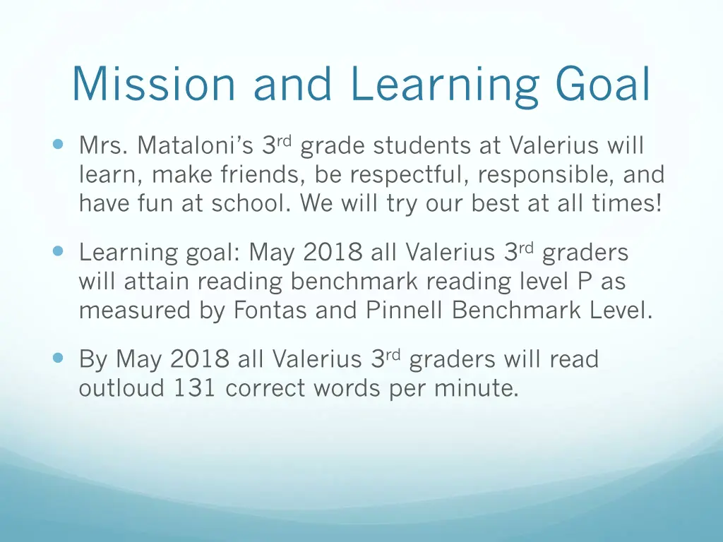 mission and learning goal