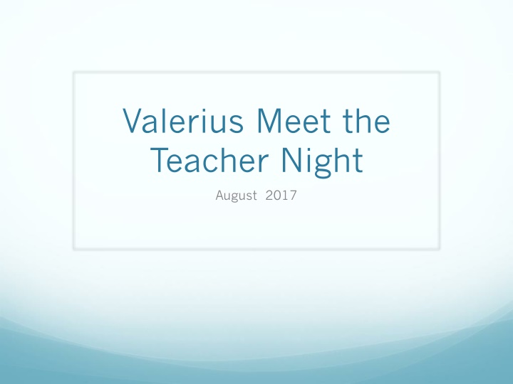 valerius meet the teacher night