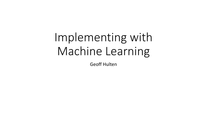 implementing with machine learning